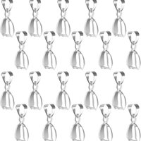 Size L 8*17MM 10/20/50PCS 925 Sterling Silver Findings Bail Connector Bale Pinch Clasp Clip 925 Silver Pendant Fittings