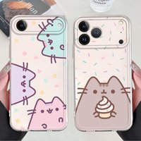 Cute Cartoon Cat P-Pusheens Case for iPhone 17 Pro Max 13 Pro 16 14 Plus 11 17e XS Max XR Air 12 Mini 15 Soft Phone Cover