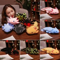 20-80cm Kawaii Newt Plush Toy Stuffed Cute Axolotl Salamander Underwater Fuzzy Fish Appeasing Long Pillow Cushion Kid Party Gift