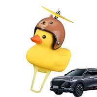 Duck Bike Bell Rubber Duck Bike Accessories with LED Light Loud Crisp Sound Ringer Squeezing Duck Horns with Propeller Helmets