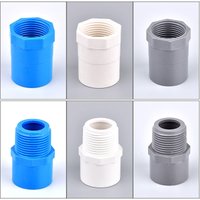 Grey/Blue/White PVC Direct Connector 1/2" ~2" Male/Female Thread to 20/25/32/40/50/63/75mm Garden Irrigation Water Pipe Joint