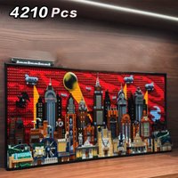 Neu eingetroffen: 4210-teiliges Anime-Serie Bat City Architektur Skyline-Baustein-Set zur Heimdekoration, Geschenk für Geburtstage und Weihnachten