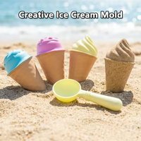 Creative Ice Cream Sand Toys for Kids Outdoor Play Toy Reusable Plastic Sandbox Snow Toys Kit Summer Beach Winter Snow Dual Use