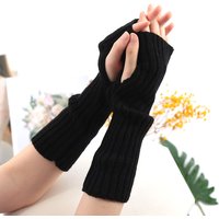 Gants longs sans doigts pour femmes, mitaines d'hiver, chauffe-bras, manches de bras, mode décontractée, vêtements doux pour filles, gants gothiques punk