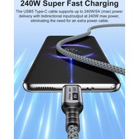 USB5 Type-C Data Cable 80Gbps 5A Fast Charge 16K Display Cable Compatible Thunderbolt 4 for Laptop Portable Screen Hard Disk
