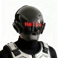 Cyberpunk Mask Adult Role Play Technology Sense Diy Text Led Light Technology Cosplay Mask