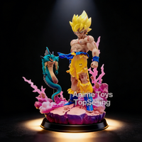 14cm/5.51in Anime Dragon Ball Figure Goku Figures Super Saiyan And Shenron PVC Action Figures Collection Model Toys Gifts
