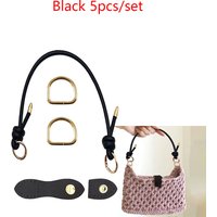 5Pcs/Set DIY Bag Modification Accessories Kit: Handbag Handles, Clasps, D-Ring Accessories Set, Pu Clasps, Bag Hardware Accessories, DIY Handmade Bag Buckles, Suitable for Crochet Bags, Knitted Bags,