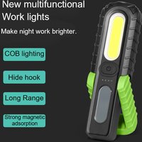 Lampe de poche LED haute luminosité COB, réparation de voiture, lumière magnétique, portable, extérieur, randonnée, camping, éclairage de secours, lampe de travail avec crochet