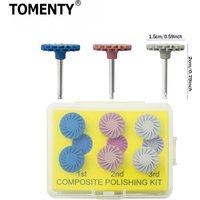 6Pcs/Box Dental Composite Resin Polishing Disc Rubber Polisher 14mm Wheel 3 Colors Spiral Flex Brush Dentistry Instrument