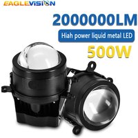 EAGLEVISION Universal Lens 6000K White Auto Lamp Super Bright 500W HID LED Projector Lens High+Low Beam Ultra Bright Fog Lamp