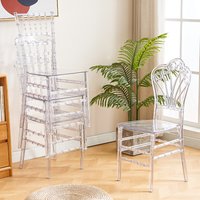 Modern Light Luxury Hotel Banquet Chair Transparent Crystal Chair Outdoor Garden Wedding Plastic Chair Acrylic Dining Chairs