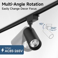 Led Track Light 350° Rotatable Precise-Angle COB Track Spotlight for Living Room Clothing Store Full Set Celing Track Light