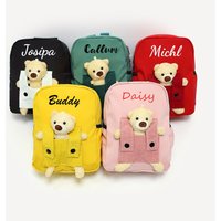 Personalized Plush Bear Backpack Cute Teddy Style with Name Embroidery Custom Kid Name Available for Girls and Boys School Bag