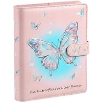 A5 Pink UV Printed Butterfly DIY Binder Photocards Collect Book Diary Agenda Planner DIY Cover Album Stationery