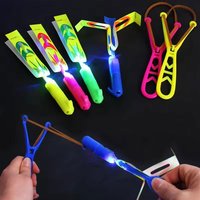 1/5pcs Flying Toys LED Arrow Helicopters Launchers Glow in Dark Rocket Helicopter Toys Luminous Slingshot Random 2026 New
