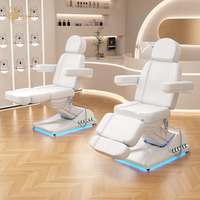 Moderne Elektrische Kosmetikliege mit LED-Beleuchtung, Verstellbarer Kosmetikstuhl, Medizinische Spa-Behandlungsliege, Schönheitssalon-Möbel