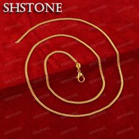 SHSTONE 18K Gold 2mm Chain Necklaces For Woman Party Wedding Engagement Fashion Jewelry Classic Choker Lady Charm Birthday Gift
