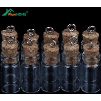 10Pcs Mini Glass Bottles Small Vials Cork Glass Jars Multi Usage Cork Wish Glass New