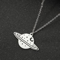 Planet Saturn Star Charm Chokers Necklaces For Women Stainless Steel Chain Pendant Fashion Necklaces 2023 Collares Para Mujer