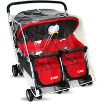 Baby Pushchs Rain Cover for Twins Clear Stroller Raincoat Wind Dust Shield
