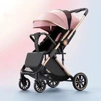 Portable High-view Baby Stroller Can Sit or Lie Down, Lightweight and Foldable,high-view Two-way Push-pull Newborn Baby Stroller