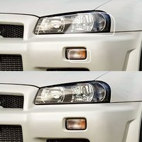For Nissan GT-R R35 Skyline GT-R R34 High-Gloss Smoke Black TPU Headlight PPF Film Pre-Cut Anti-Scratch Protective Vinyl Film