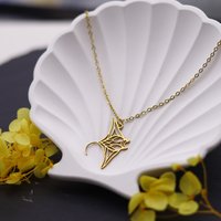 Kinitial Manta Ray Fish Pendant Necklace Chains Marine Organism Sea Fish Choker Necklaces Women Jewelry Accessories