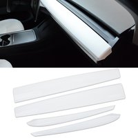 Dashboard Door Wood Trim Insert Cover For Tesla Model 3/Y ABS Mid-Console Split Set Dashboard Decor Panel Sticker Car Accessorie