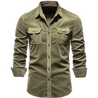 Men's New Corduroy Shirt Cotton Business Casual Long-Sleeved Coat