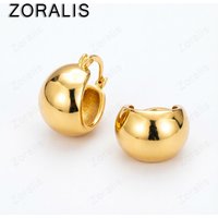 18K Gold Smooth U Clip Earrings For Women Earring Fashion Party Wedding Charm Jewelry Lady Birthday Gifts