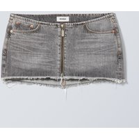Fashionable Street Women Gray Denim Zipper Skirt Retro Frayed Low-waist Skirt Harajuku New Trendy Casual Sexy Skirt Y2k Clothes