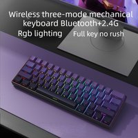 Wireless Gaming Mechanical Keyboard Bluetooth 60 Percent RGB White Triple Mode Portable Keyboards key board claviers teclado