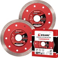 5'' / 4.5'' Super Thin Diamond Saw Blades 2pcs for Angle Grinder Diamond Tile Blade for Cutting Ceramic Granite Marble Tile