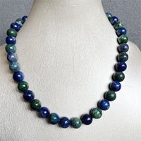 12MM Phoenix Lapis Blue Brazilian Azurite Necklace Power Natural Stone Jewelry Health Care Gemstone Protection Healing Yoga