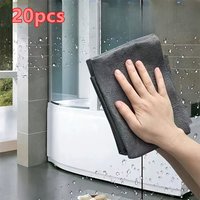 20 Magic Cleaning Cloths - No-Trace, Residue-Free Glass and Mirror Towels, Durable Polyester Blend, Suitable for Kitchen, Bathroom, Car, and Multi-Surface Use - Gray, Car Detailing, Efficient Wiping,