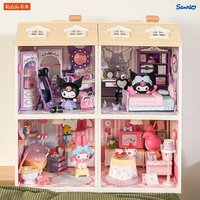 Rolife Sanrio Super World Building Blocks Kuromi My Melody Assembled Model Toy Cinnamoroll Hello Kitty Desktop Ornament Gift