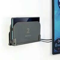 Metal Wall Mount Bracket for Switch 2 Dock – Space-Saving Left Side TV Mount with Smooth Coated Edges