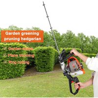 Weed Trimmer, 2-Stroke Low Noise 0.6L Oil Tank Dual Sided Hedge Trimmer, 26CC Cordless Sharp Blades Gas Powered Hedge Pruner