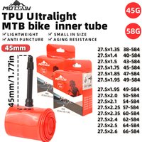 MOTSUV Ultralight Bike TPU Inner Tube 27.5x1.35-1.95 27.5x1.95-2.6 MTB Bicycle Tire 45mm Length French Valve Cycling Tire Parts
