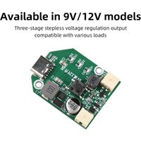 DC 9V/12V 3-speed fan circuit board, USB-charged brushless mini fan board, supports 5V/2A fast charging, Type-C port