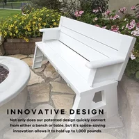 Space-Saving, Weather-Resistant Patio Furniture for Yard, Deck, Garden | Gen 1 2-in-1 Outdoor Convertible Bench to Picnic Table