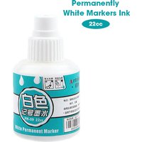 1 Box 22cc White Markers Ink Oil-Based Waterproof Non-Erasable Non-Fading Special Refiller Fluids for White Paint Pens