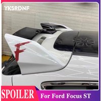For Ford Focus Spoiler 2012-2018 Focus ST Three section ABS Plastic Carbon Fiber Appearance Rear Spoiler Glossy Black Top Wing