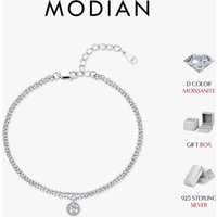 MODIAN D Color Moissanite Bracelet 925 Sterling Silver Double Layer Lab Diamond Simple Bracelets For Women Fine Jewelry Gifts