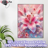 100% DIY Fairy Dust Diamond Mosaic Art Flower Full Crystal Embroidery Diamond Painting Cross Stitch Rhinestones Picture Wall Art