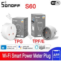 SONOFF S60 EU/UK WiFi Socket Smart Home Plug Power Monitor Outlet Vioce eWeLink Remoter Control Alexa Google Home SmartThings