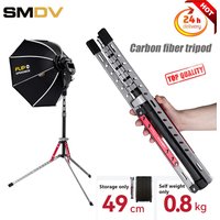 2.1m Carbon Fiber Photographic Light Stand SMDV gripone Adjustable Tripod 1/4 Screw Portable Lamp Holder for Flash Softbox