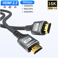 16K 10K 8K HDMI 2.2 Cable 96Gbps HDMI Braided Cord Support 4K@240Hz 8K@120Hz, HDCP 2.2&2.3 Dynamic HDR eARC for Roku TV/HDTV/PS5