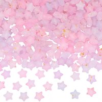 300Pcs Frosted Acrylic Beads with Gold Foil Star Gradient Color Pearl Pink 9x10x5mm Hole: 1.6mm